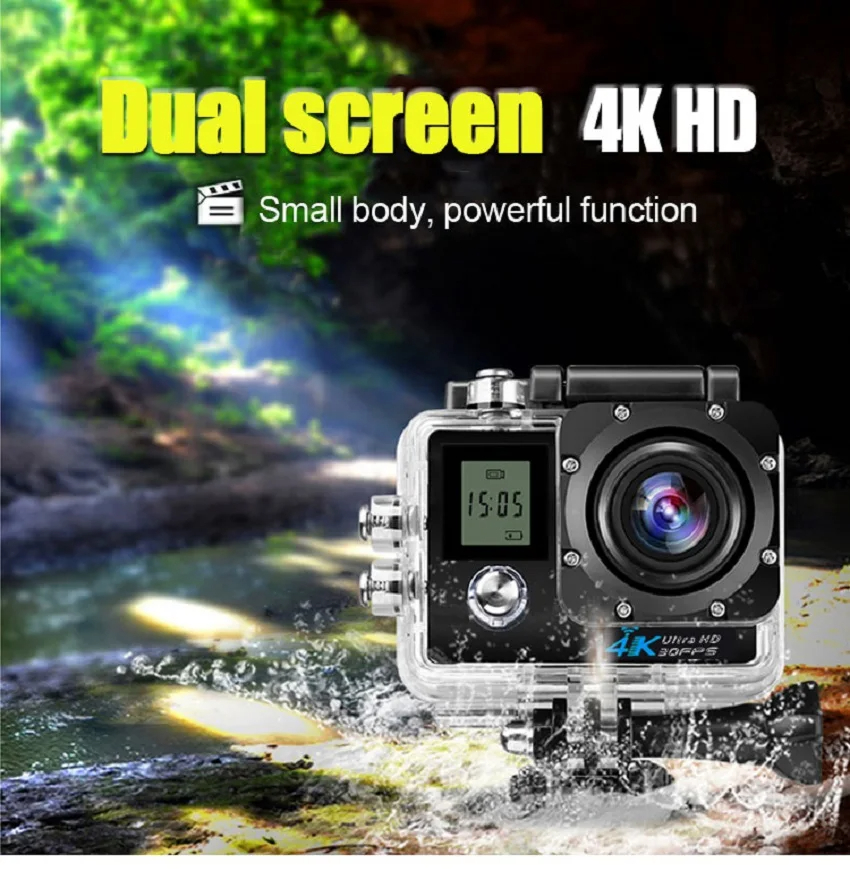Action运动相机4k WIFI双镜头4k相机防水水下专业相机户外wifi 4k