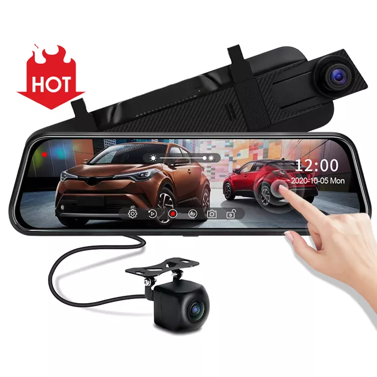 factory Wholesale 10 Inch Streaming Dash Cam front and rear 1080P Mirror Car black box video Recorder Rearview Camera Dvr